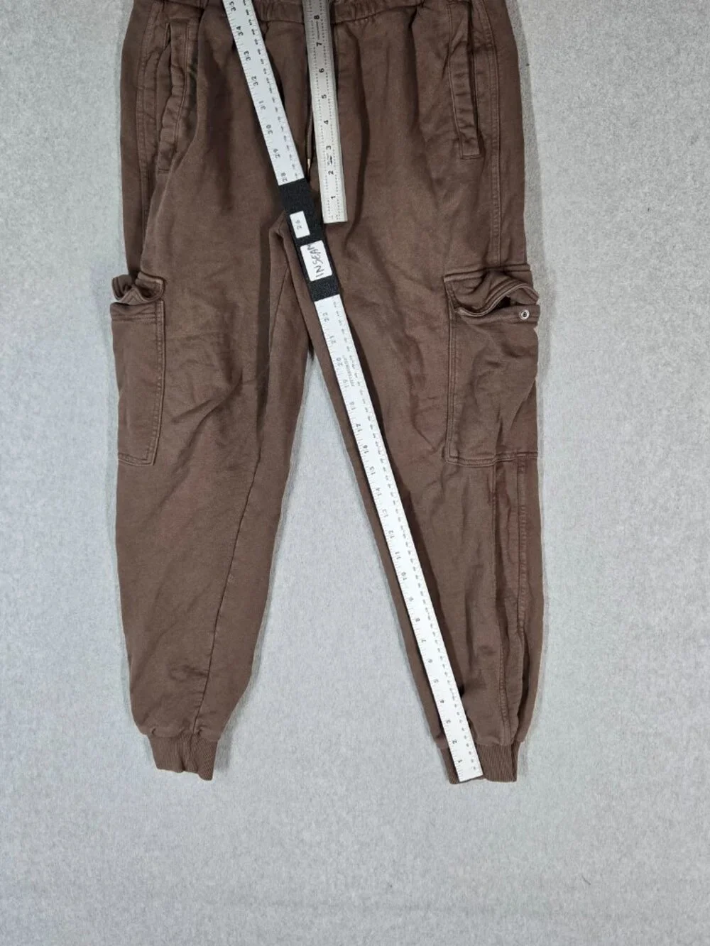 Gymshark Men Activewear Pants M Brown Rest Day Essentials Jogger Cargo Pockets